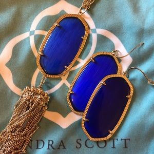 Blue Kendra Scott necklace/earring set.